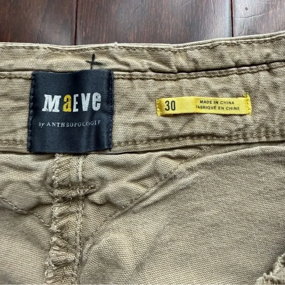 Maeve Anthropologie Womens Turner Utility Cargo Pants Size 30 Khaki Stretch - Picture 5 of 9
